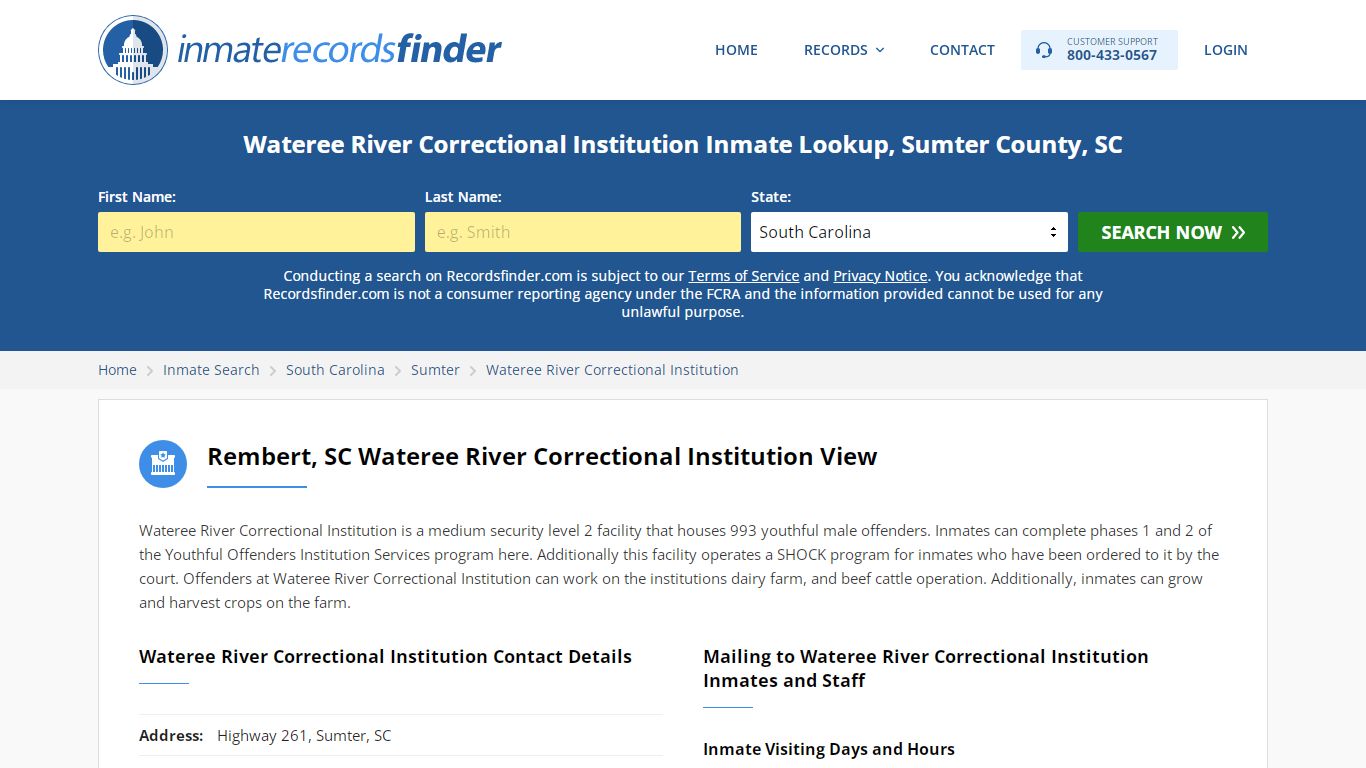 Wateree River Correctional Institution Roster & Inmate Search, Sumter ...